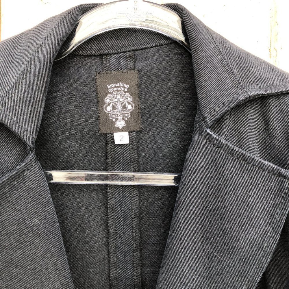 Smashing Grandpa Rock Couture Vintage Blazer Cotton Blazer Size 2 - Picture 4 of 4